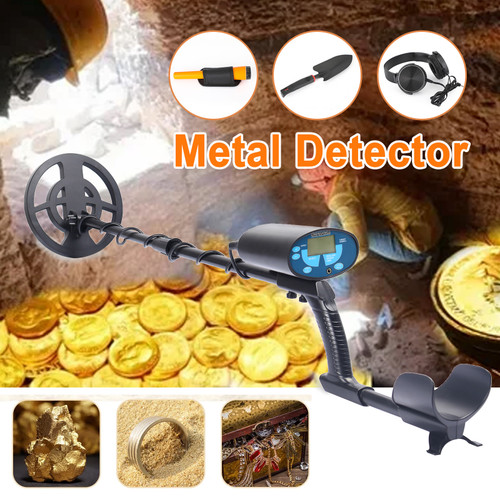 GT610G Blue Metal Detector Shovel Headphone Pinpointer 7.8" Big Search Coil Kits