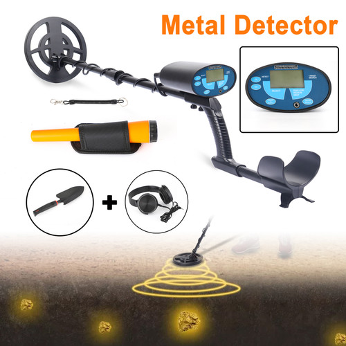 GT610G Blue Metal Detector Shovel Headphone Pinpointer 7.8" Big Search Coil Kits
