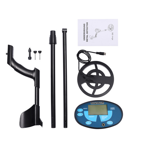 GT610G Blue Metal Detector Shovel Headphone Pinpointer 7.8" Big Search Coil Kits