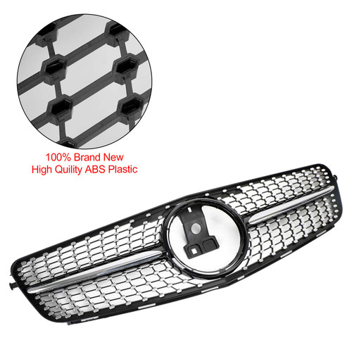2008-2014 C-Class Benz W204 C300 C350 Diamond Front Bumper Grille Grill  LED Generic