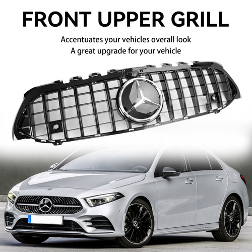 2019-2021 Mercedes Benz A-Class W177 GT Style Front Bumper Grille Black