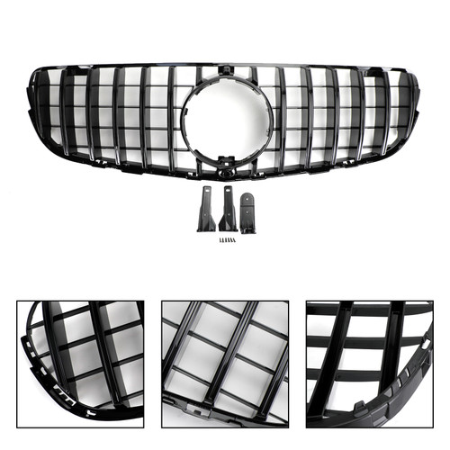 2015-2019 Mercedes Benz GLC X253 C253 Front Bumper Grille Grill Gloss Black Generic