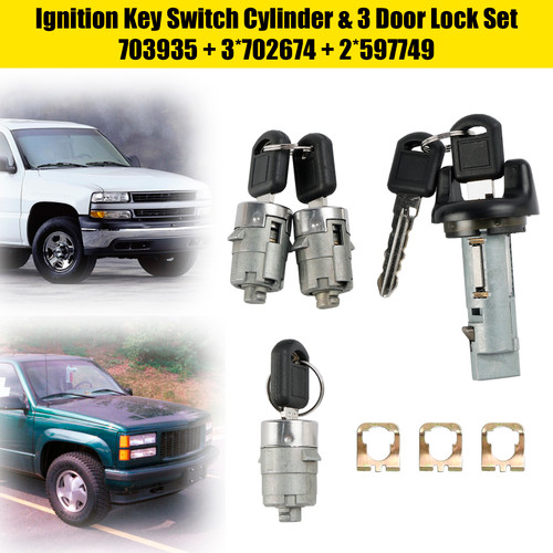 Ignition Switch Cylinder & 3 Door Lock Set W/2 Keys For Suburban Tahoe 98-1999 Generic