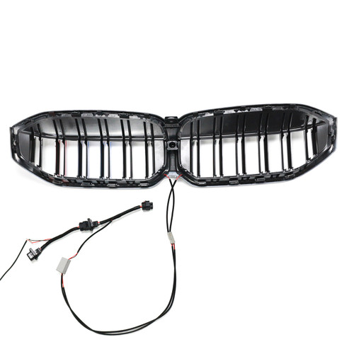 Double Line Black Front Kidney Grille Mesh Fit BMW 3 Series G20 G28 2023-2024 M