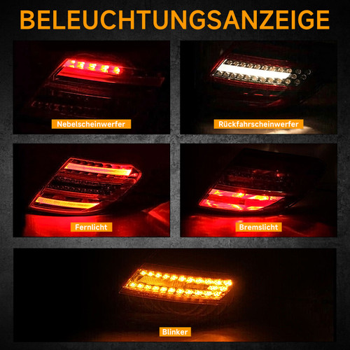 L+R Tail Light 2049060603/4 For Mercedes Benz W204 C250 C300 C350 C63 2011-2014