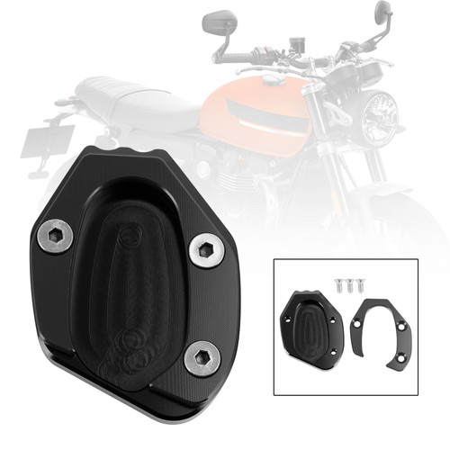 Kickstand Enlarge Plate Pad fit for speed twin 1200 19-21 thruxton 1200/R 16-19 BLK