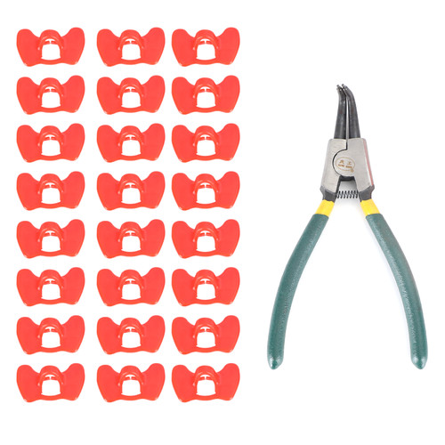 24Pcs Peepers+Pliers Chicken Glasses Poultry Blinders Spectacles Anti-Pecking