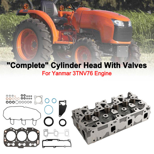 Yanmar 3TNV76 Engine CEL 40 loader backhoe, Gehl 283Z mini excavator,Gehl 140 whole loader,Komatsu PC22MR-3 PC26MR-3 and etc Complete Cylinder Head With Valve Spring & Full Gasket Kit Generic