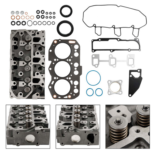 Yanmar 3TNV76 Engine CEL 40 loader backhoe, Gehl 283Z mini excavator,Gehl 140 whole loader,Komatsu PC22MR-3 PC26MR-3 and etc Complete Cylinder Head With Valve Spring & Full Gasket Kit Generic