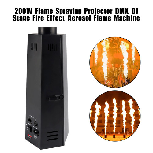 200W Flame Spraying Projector DMX DJ Stage Fire Effect Aerosol Flame Machine For Party Holidays Events Activities Celebrate Festival