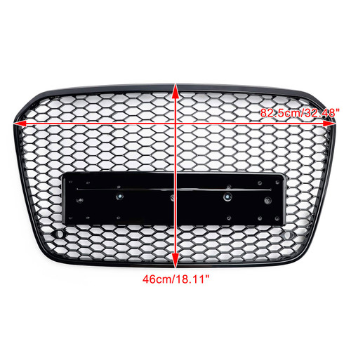 2012-2015 Audi A6 C7/S6 pre-facelift RS6 Style Honeycomb Front Bumper Grille Black Generic