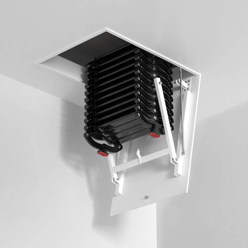 9.5FT 11 Steps Electric Attic Ladder 39.37" x 27.5" Aluminum Folding stair with Remote for Loft Generic