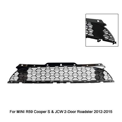 2012-2015 MINI R59 Cooper S & JCW 2-Door Roadster Front Bumper Grille Black Generic