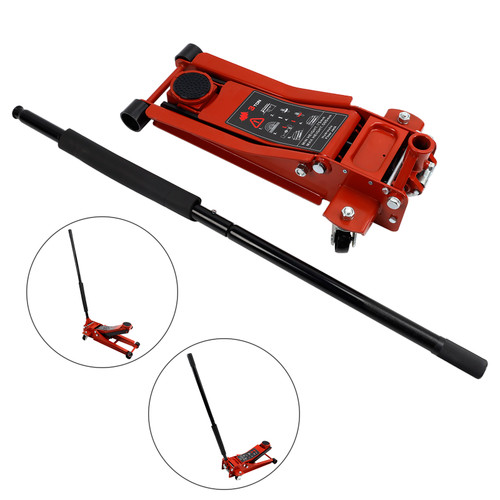 Aluminum Steel 3 Ton Floor Jack With Dual Pistons Quick Lift Pump Lift Car Auto Vehicles
