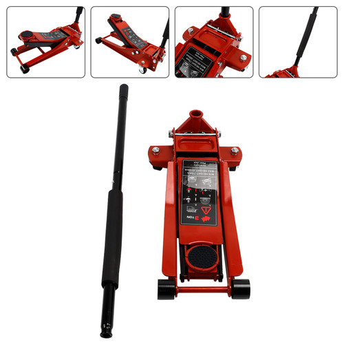 Aluminum Steel 3 Ton Floor Jack With Dual Pistons Quick Lift Pump Lift Car Auto Vehicles