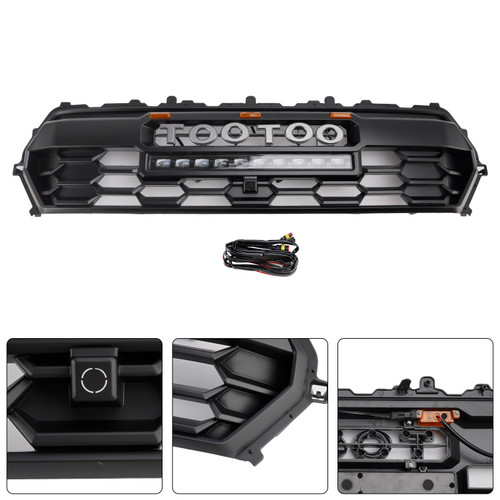 2024+ Toyota Tacoma Front Bumper Grill Grille With Led & Light Bar Black Generic