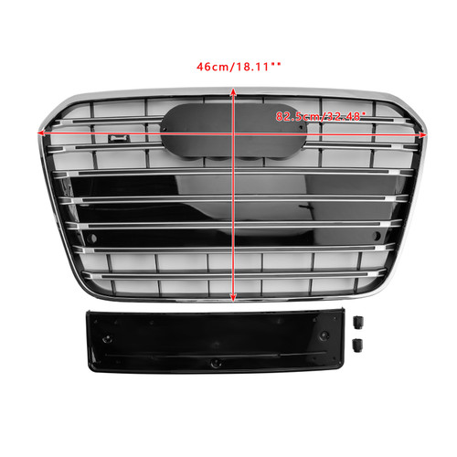 2012-2015 Audi A6 C7/ S6 Pre-Facelift S6 Style Front Bumper Grille Chrome Generic