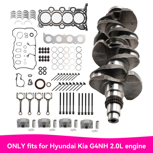 2015-2020 Hyundai Elantra Kona Tucson Veloster G4NH 2.0L Engine Overhaul Rebuild Kit Crankshaft Con Rods 22212-2E000 Generic