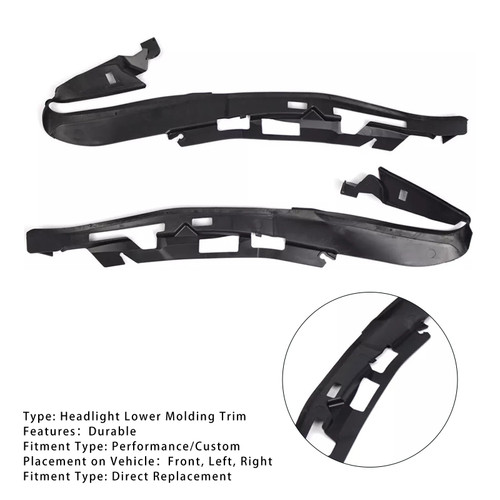 2010-2014 BMW 5 Series F10 F18 2PCS Front Bumper Headlight Lower Molding Trim Generic