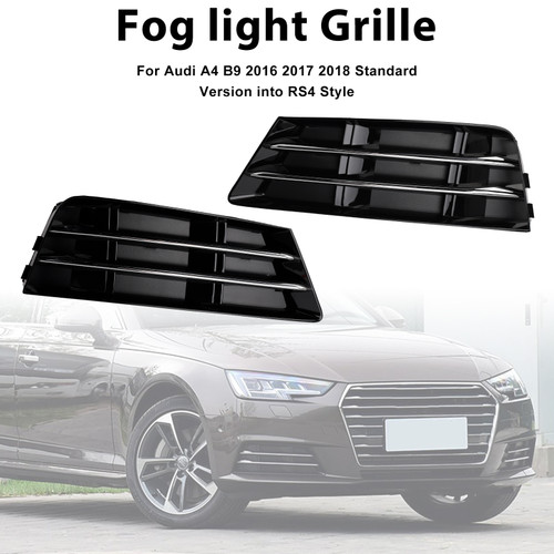 2016-2018 AUDI A4 B9 2PCS Front Fog Light Grille Lower Bumper Grille Generic