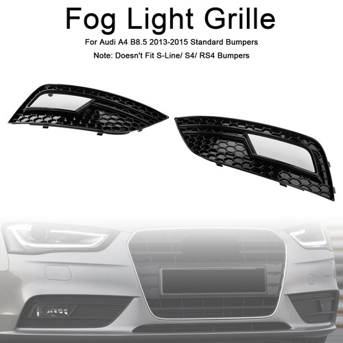 2013-2015 Audi A4 B8.5 Standard Bumper Black Fog Light Cover Grille Generic