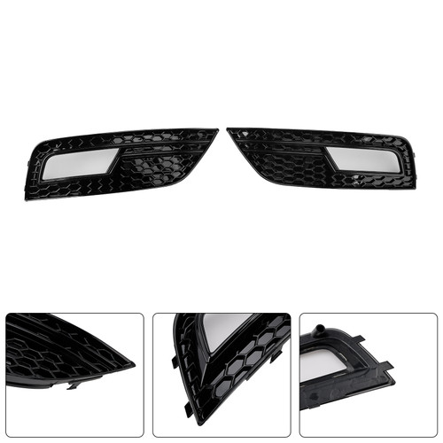 2013-2015 Audi A4 B8.5 Standard Bumper Black Fog Light Cover Grille Generic
