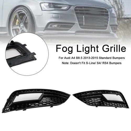 2013-2015 Audi A4 B8.5 Standard Bumper Black Fog Light Cover Grille Generic