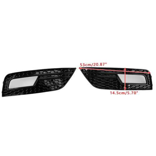 2013-2015 Audi A4 B8.5 Standard Bumper Black Fog Light Cover Grille Generic