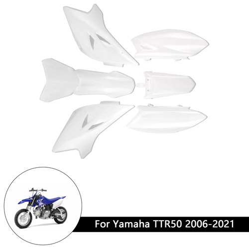 2006-2021 Yamaha TTR50 Body Plastic Kit Front Rear Fender Fairing White Generic