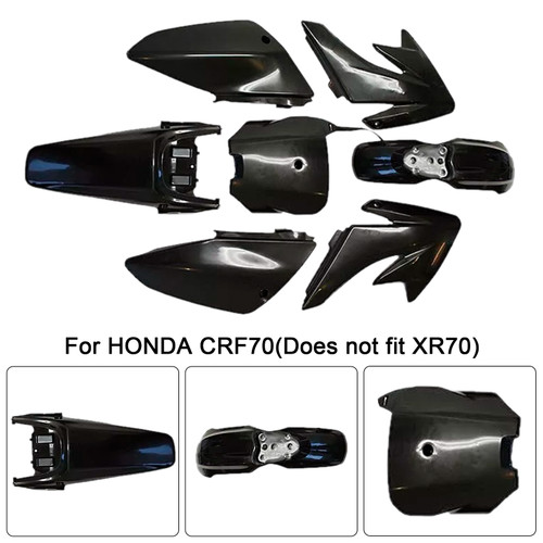 HONDA CRF70 Body Plastic Kit Fender Fairing Black Generic