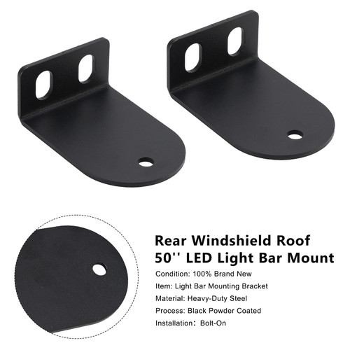 2016-2025 Can Am Defender 500/800/1000/Max HD5 8 10 Rear Windshield Roof 50'' LED Light Bar Mount Generic