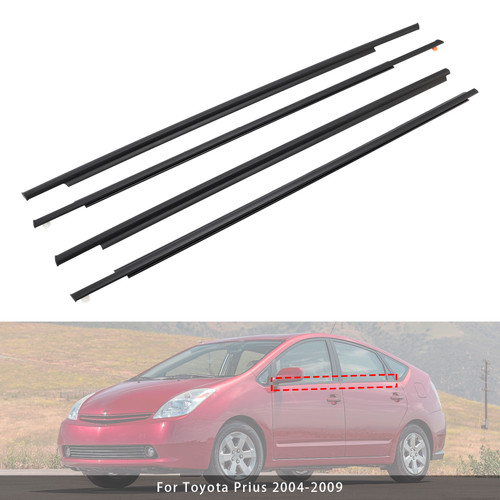 2004-2009 Toyota Prius 4PCS Door Glass Belt Outer Molding Weatherstrip Generic