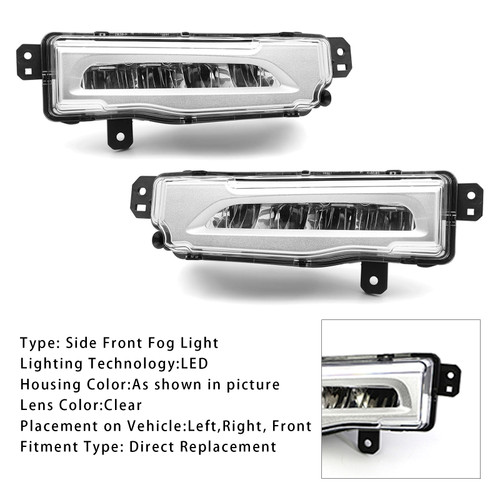 2018-2022 BMW X5 G05 1 Pcs LED Front Left+Right Fog Light Clear Generic