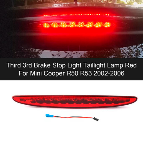2002-2006 Mini Cooper R50 R53 Third 3rd Brake Stop Light Taillight Lamp Red Generic