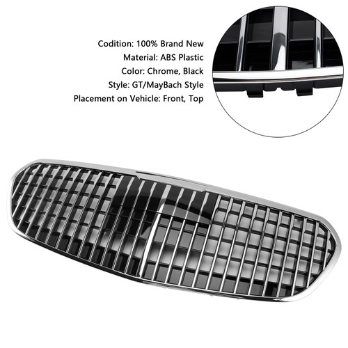 2021-2023 Mercedes Benz S Class W223 S480 S580 S680 Front Bumper Grille(Without Letters) Chrome Generic