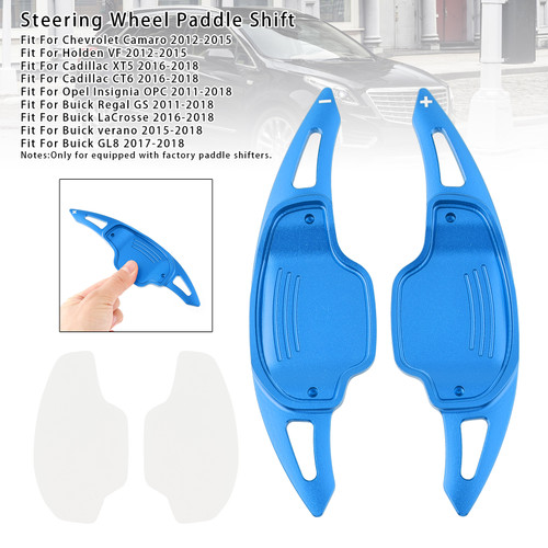 2012-2015 Holden VF Steering Wheel Paddle Shifter Extensions Aluminium Blue Generic