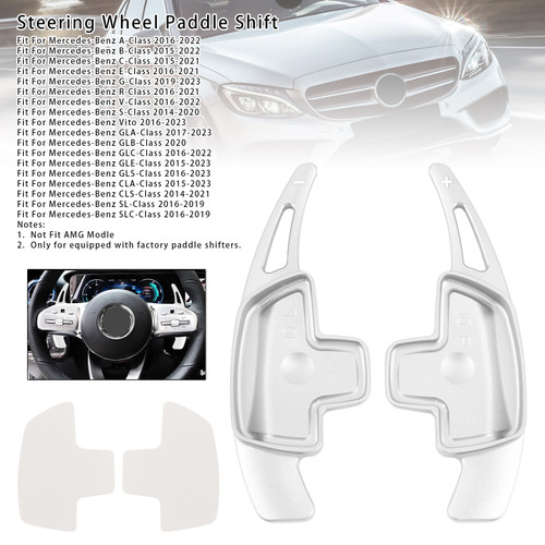 2015-2022 Mercedes-Benz C GLC E Steering Wheel Paddle Shifter Extensions Aluminium Silver Generic