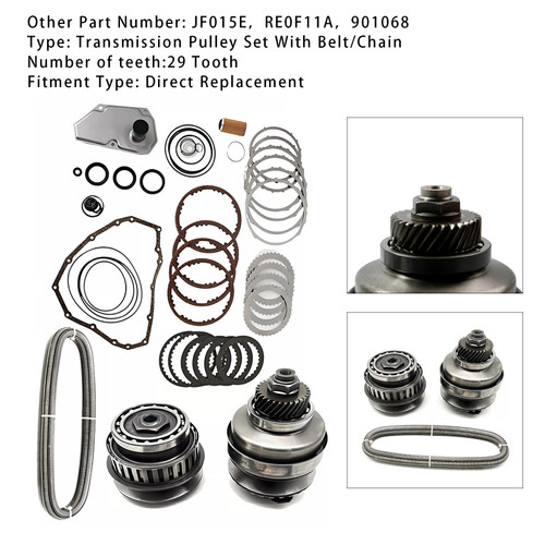2013-2015 CHEVROLET SPARK Transmission Master Rebuild Kit & Pulley Set W/ Belt JF015E RE0F11A Generic
