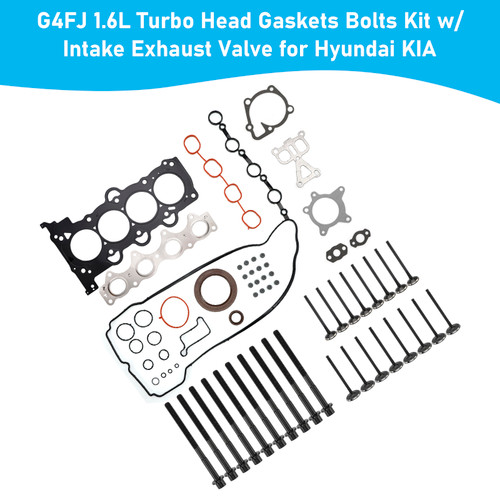 2020-2023 Kia Seltos 1.6L GAS Naturally Aspirated G4FJ 1.6L Turbo Head Gaskets Bolts Kit w/ Intake Exhaust Valve 231102B710 Generic
