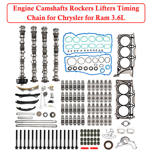 2014-2016 Dodge Ram ProMaster 3500 3.6L V6 Engine Camshafts Rockers Lifters Timing Chain 5184377AG 5184378AG Generic