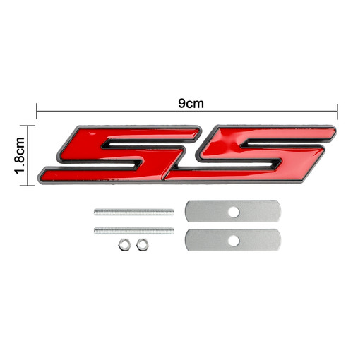 Chevrolet Chevy Camaro Impala Malibu Holden Front Grille SS Emblem Decal Badge Red&Black Generic