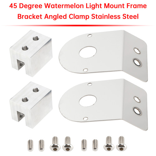 45 Degree Watermelon Light Mount Frame Bracket Angled Clamp Stainless Steel