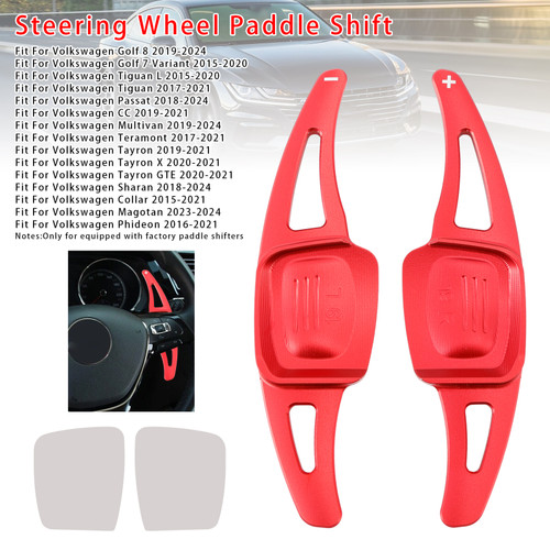 2017-2021 Volkswagen Tiguan Steering Wheel Paddle Shifter Extension Aluminium Red Generic