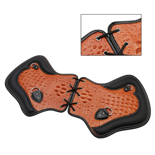 2Pcs Universal Heat Saddle Shield Deflector Brown For Flhxs Glide Rider Fxdwg