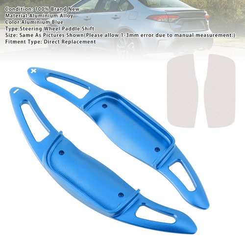 2019-2022 Toyota Corolla Carbon Look Steering Wheel Paddle Shifter Extension Aluminium Blue Generic