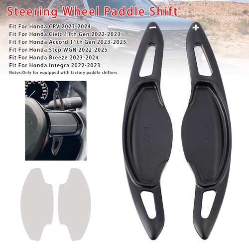 2022-2023 Honda Civic 11th Gen Steering Wheel Paddle Shifter Extension Aluminium Black Generic