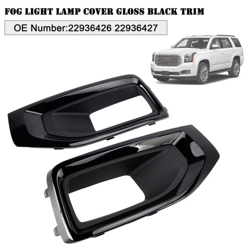 2019-2020 Yukon Fog Light Lamp Cover Gloss Black Trim Pair 22936426 22936427 Generic