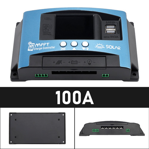 100A MPPT Solar Controller Multi-language Color Screen Serial Port MPPT Solar Controller Bluetooth Temperature Monitoring Charging 12V~60V