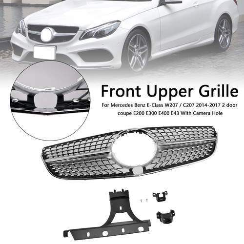 2014-2017 Mercedes Benz E-Class W207/ C207 Diamond Front Upper Grille With badge Generic