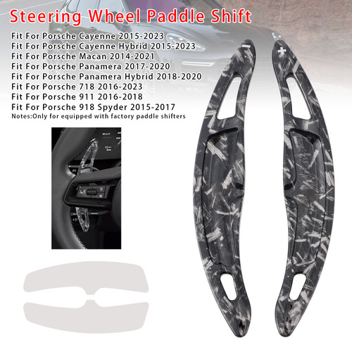 2018-2020 Porsche Panamera Hybrid Wheel Paddle Shifter Extension Black Forged Pattern Generic